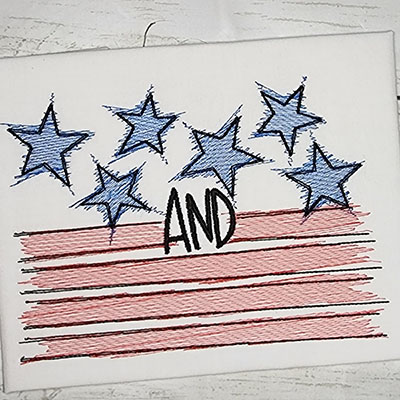 4th july flag machine embroidery design